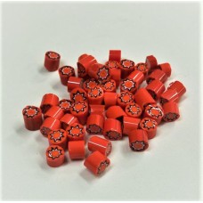 Millefiori 5/6 mm - Pacotes com 20g (COE 104) Laranja / Estrela