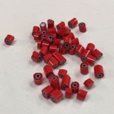 Millefiori 5/6 mm - Pacotes com 20g (COE 104) Vermelho / Flor