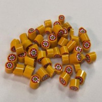 Millefiori 5/6 mm - Pacotes com 20g (COE 104) Amarelo Gema / Estrela