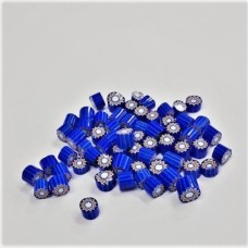 Millefiori 5/6 mm - Pacotes com 20g (COE 104) Azul Médio / Estrela